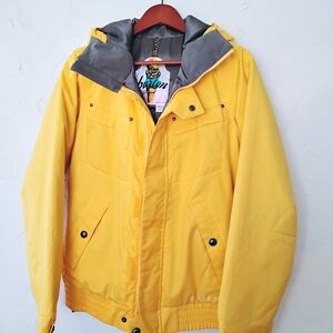 Burton Yellow Ski Jacket with Gray Hood